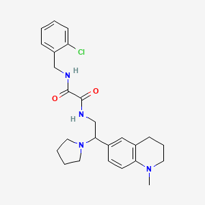 molecular formula C25H31ClN4O2 B2459537 N'-[(2-chlorophenyl)methyl]-N-[2-(1-methyl-1,2,3,4-tetrahydroquinolin-6-yl)-2-(pyrrolidin-1-yl)ethyl]ethanediamide CAS No. 922119-91-3