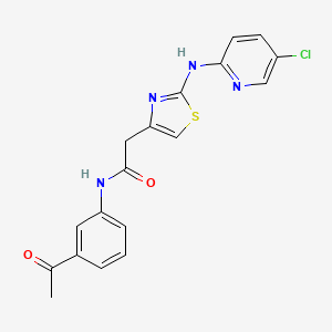 molecular formula C18H15ClN4O2S B2459539 N-(3-acetylphenyl)-2-(2-((5-chloropyridin-2-yl)amino)thiazol-4-yl)acetamide CAS No. 1226429-07-7