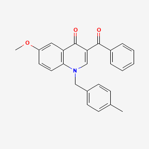 molecular formula C25H21NO3 B2459558 3-benzoyl-6-methoxy-1-[(4-methylphenyl)methyl]-1,4-dihydroquinolin-4-one CAS No. 866344-50-5