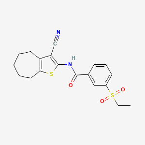 molecular formula C19H20N2O3S2 B2459564 N-{3-cyano-4H,5H,6H,7H,8H-cyclohepta[b]thiophen-2-yl}-3-(ethanesulfonyl)benzamide CAS No. 898459-41-1