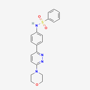molecular formula C20H20N4O3S B2459607 N-{4-[6-(morpholin-4-yl)pyridazin-3-yl]phenyl}benzenesulfonamide CAS No. 946346-75-4