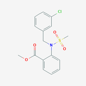 molecular formula C16H16ClNO4S B2459636 Methyl 2-[(3-chlorobenzyl)(methylsulfonyl)amino]benzoate CAS No. 1223889-17-5