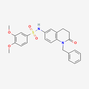 molecular formula C24H24N2O5S B2459659 N-(1-benzyl-2-oxo-1,2,3,4-tetrahydroquinolin-6-yl)-3,4-dimethoxybenzene-1-sulfonamide CAS No. 951572-94-4