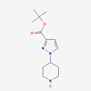 molecular formula C13H21N3O2 B2459686 tert-butyl 1-(piperidin-4-yl)-1H-pyrazole-3-carboxylate CAS No. 2248276-09-5
