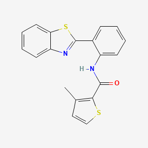 molecular formula C19H14N2OS2 B2459689 N-[2-(1,3-benzothiazol-2-yl)phenyl]-3-methylthiophene-2-carboxamide CAS No. 379724-23-9