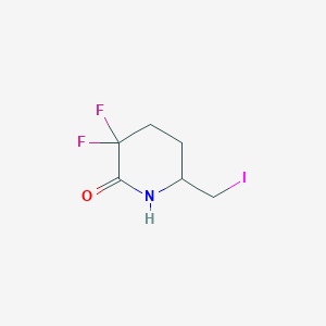 molecular formula C6H8F2INO B2459698 3,3-Difluoro-6-(iodomethyl)piperidin-2-one CAS No. 2169347-80-0