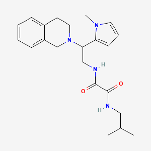 molecular formula C22H30N4O2 B2459703 N1-(2-(3,4-dihydroisoquinolin-2(1H)-yl)-2-(1-methyl-1H-pyrrol-2-yl)ethyl)-N2-isobutyloxalamide CAS No. 1049455-20-0