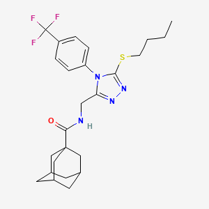 molecular formula C25H31F3N4OS B2459727 N-[[5-butylsulfanyl-4-[4-(trifluoromethyl)phenyl]-1,2,4-triazol-3-yl]methyl]adamantane-1-carboxamide CAS No. 477302-70-8