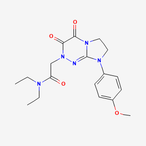 molecular formula C18H23N5O4 B2459739 N,N-diethyl-2-(8-(4-methoxyphenyl)-3,4-dioxo-3,4,7,8-tetrahydroimidazo[2,1-c][1,2,4]triazin-2(6H)-yl)acetamide CAS No. 941995-96-6
