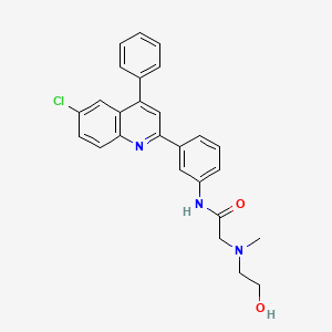 molecular formula C26H24ClN3O2 B2459768 N-(3-(6-chloro-4-phenylquinolin-2-yl)phenyl)-2-((2-hydroxyethyl)(methyl)amino)acetamide CAS No. 1018050-89-9
