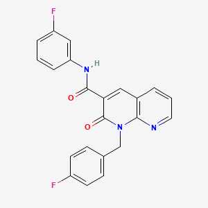 molecular formula C22H15F2N3O2 B2459774 N-(3-fluorophenyl)-1-[(4-fluorophenyl)methyl]-2-oxo-1,2-dihydro-1,8-naphthyridine-3-carboxamide CAS No. 946208-28-2