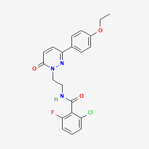 molecular formula C21H19ClFN3O3 B2459780 2-chloro-N-(2-(3-(4-ethoxyphenyl)-6-oxopyridazin-1(6H)-yl)ethyl)-6-fluorobenzamide CAS No. 921533-22-4