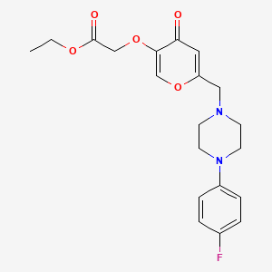 molecular formula C20H23FN2O5 B2459820 ethyl 2-[(6-{[4-(4-fluorophenyl)piperazin-1-yl]methyl}-4-oxo-4H-pyran-3-yl)oxy]acetate CAS No. 898442-28-9