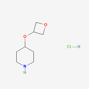 molecular formula C8H16ClNO2 B2459842 4-(Oxetan-3-yloxy)piperidine hydrochloride CAS No. 2138379-43-6