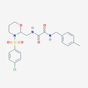 B2459845 N1-((3-((4-chlorophenyl)sulfonyl)-1,3-oxazinan-2-yl)methyl)-N2-(4-methylbenzyl)oxalamide CAS No. 872986-84-0