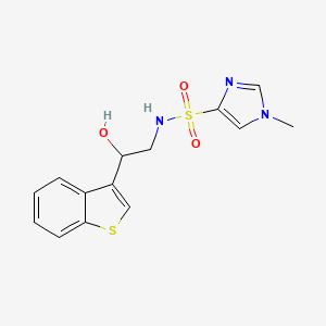 molecular formula C14H15N3O3S2 B2459852 N-(2-(benzo[b]thiophen-3-yl)-2-hydroxyethyl)-1-methyl-1H-imidazole-4-sulfonamide CAS No. 2034407-60-6