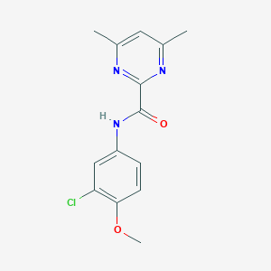 molecular formula C14H14ClN3O2 B2459857 N-(3-Chloro-4-methoxyphenyl)-4,6-dimethylpyrimidine-2-carboxamide CAS No. 2415582-81-7