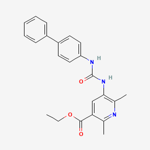 molecular formula C23H23N3O3 B2459866 ETHYL 5-[({[1,1'-BIPHENYL]-4-YL}CARBAMOYL)AMINO]-2,6-DIMETHYLPYRIDINE-3-CARBOXYLATE CAS No. 622789-26-8