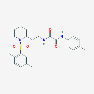 molecular formula C24H31N3O4S B2459868 N1-(2-(1-((2,5-dimethylphenyl)sulfonyl)piperidin-2-yl)ethyl)-N2-(p-tolyl)oxalamide CAS No. 898461-16-0