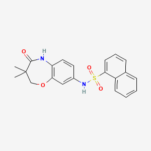 molecular formula C21H20N2O4S B2459893 N-(3,3-dimethyl-4-oxo-2,3,4,5-tetrahydrobenzo[b][1,4]oxazepin-8-yl)naphthalene-1-sulfonamide CAS No. 922051-30-7