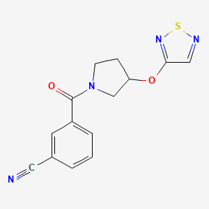3-[3-(1,2,5-Thiadiazol-3-yloxy)pyrrolidine-1-carbonyl]benzonitrile