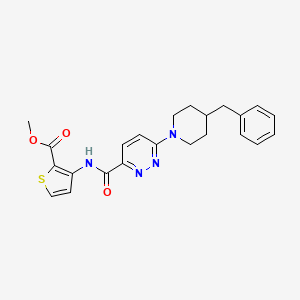 molecular formula C23H24N4O3S B2459915 Methyl 3-(6-(4-benzylpiperidin-1-yl)pyridazine-3-carboxamido)thiophene-2-carboxylate CAS No. 1396786-58-5