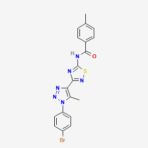 N-{3-[1-(4-bromophenyl)-5-methyl-1H-1,2,3-triazol-4-yl]-1,2,4-thiadiazol-5-yl}-4-methylbenzamide