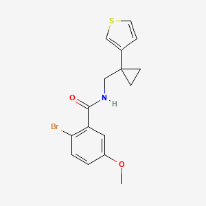 2-Bromo-5-methoxy-N-[(1-thiophen-3-ylcyclopropyl)methyl]benzamide