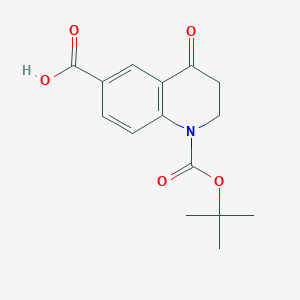 B2459929 1-[(2-Methylpropan-2-yl)oxycarbonyl]-4-oxo-2,3-dihydroquinoline-6-carboxylic acid CAS No. 2248288-11-9