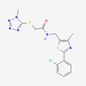 N-((2-(2-chlorophenyl)-4-methylthiazol-5-yl)methyl)-2-((1-methyl-1H-tetrazol-5-yl)thio)acetamide