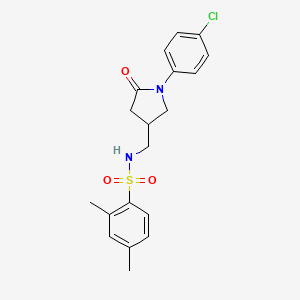 N-((1-(4-chlorophenyl)-5-oxopyrrolidin-3-yl)methyl)-2,4-dimethylbenzenesulfonamide