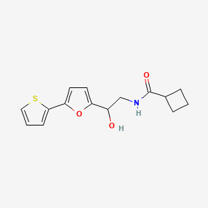 molecular formula C15H17NO3S B2459944 N-{2-hydroxy-2-[5-(thiophen-2-yl)furan-2-yl]ethyl}cyclobutanecarboxamide CAS No. 2309312-98-7