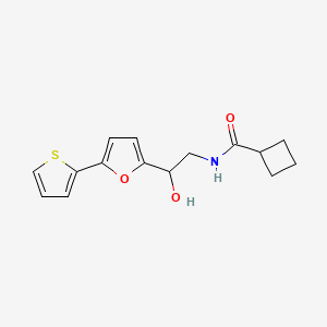 N-[2-Hydroxy-2-(5-thiophen-2-ylfuran-2-yl)ethyl]cyclobutanecarboxamide
