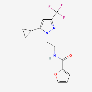 N-(2-(5-cyclopropyl-3-(trifluoromethyl)-1H-pyrazol-1-yl)ethyl)furan-2-carboxamide