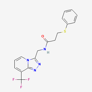 3-(phenylthio)-N-((8-(trifluoromethyl)-[1,2,4]triazolo[4,3-a]pyridin-3-yl)methyl)propanamide