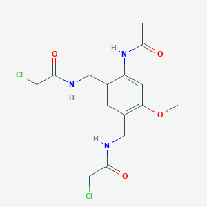 molecular formula C15H19Cl2N3O4 B2459967 N,N'-[(4-Acetamido-6-methoxy-1,3-phenylene)bis(methylene)]bis(2-chloroacetamide) CAS No. 924841-92-9