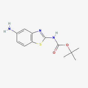 molecular formula C12H15N3O2S B2459983 Tert-butyl N-(5-amino-1,3-benzothiazol-2-YL)carbamate CAS No. 894427-09-9