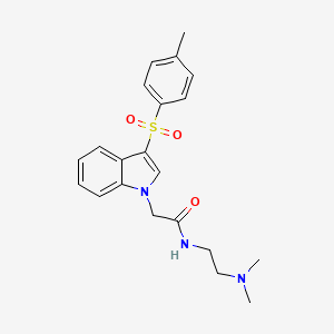 molecular formula C21H25N3O3S B2459986 N-(2-(dimethylamino)ethyl)-2-(3-tosyl-1H-indol-1-yl)acetamide CAS No. 946223-76-3