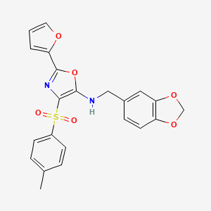 N-(1,3-benzodioxol-5-ylmethyl)-2-(furan-2-yl)-4-[(4-methylphenyl)sulfonyl]-1,3-oxazol-5-amine