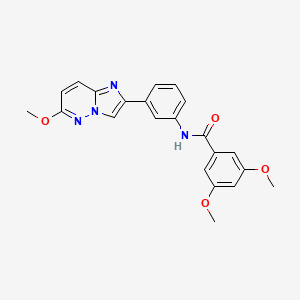 molecular formula C22H20N4O4 B2459995 3,5-dimethoxy-N-(3-(6-methoxyimidazo[1,2-b]pyridazin-2-yl)phenyl)benzamide CAS No. 955780-72-0
