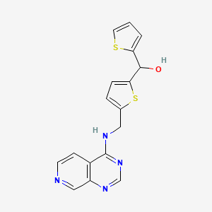 molecular formula C17H14N4OS2 B2459997 [5-[(Pyrido[3,4-d]pyrimidin-4-ylamino)methyl]thiophen-2-yl]-thiophen-2-ylmethanol CAS No. 2380179-56-4
