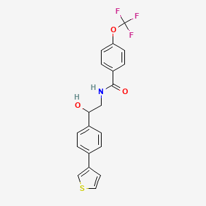 molecular formula C20H16F3NO3S B2460003 N-{2-hydroxy-2-[4-(thiophen-3-yl)phenyl]ethyl}-4-(trifluoromethoxy)benzamide CAS No. 2320544-95-2