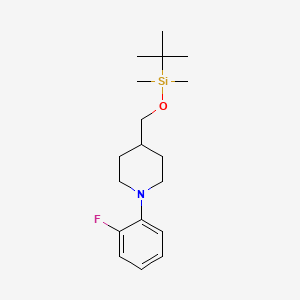 molecular formula C18H30FNOSi B2460005 4-{[(Tert-butyldimethylsilyl)oxy]methyl}-1-(2-fluorophenyl)piperidine CAS No. 1909336-18-0