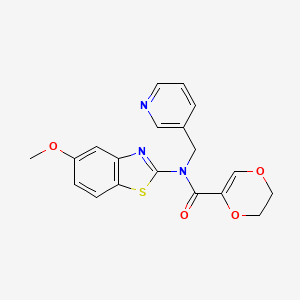 N-(5-methoxybenzo[d]thiazol-2-yl)-N-(pyridin-3-ylmethyl)-5,6-dihydro-1,4-dioxine-2-carboxamide