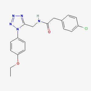 molecular formula C18H18ClN5O2 B2460012 2-(4-chlorophenyl)-N-((1-(4-ethoxyphenyl)-1H-tetrazol-5-yl)methyl)acetamide CAS No. 1005305-85-0