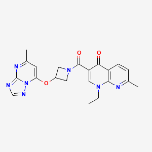 molecular formula C21H21N7O3 B2460014 1-Ethyl-7-methyl-3-[3-({5-methyl-[1,2,4]triazolo[1,5-a]pyrimidin-7-yl}oxy)azetidine-1-carbonyl]-1,4-dihydro-1,8-naphthyridin-4-one CAS No. 2097927-08-5