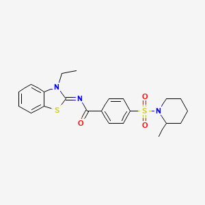 N-(3-ethyl-1,3-benzothiazol-2-ylidene)-4-(2-methylpiperidin-1-yl)sulfonylbenzamide