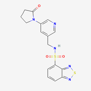 molecular formula C16H15N5O3S2 B2460028 N-{[5-(2-oxopyrrolidin-1-yl)pyridin-3-yl]methyl}-2,1,3-benzothiadiazole-4-sulfonamide CAS No. 2097896-17-6