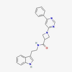 molecular formula C24H23N5O B2460048 N-[2-(1H-indol-3-yl)ethyl]-1-(6-phenylpyrimidin-4-yl)azetidine-3-carboxamide CAS No. 2034285-42-0