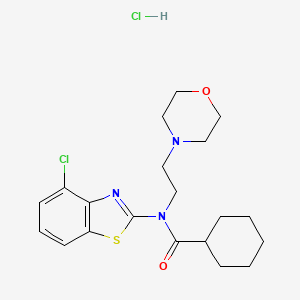 molecular formula C20H27Cl2N3O2S B2460064 N-(4-chlorobenzo[d]thiazol-2-yl)-N-(2-morpholinoethyl)cyclohexanecarboxamide hydrochloride CAS No. 1217046-50-8